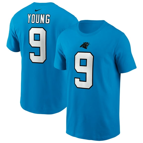 Men's Nike Bryce Young Blue Carolina Panthers  Player Name & Number T-Shirt
