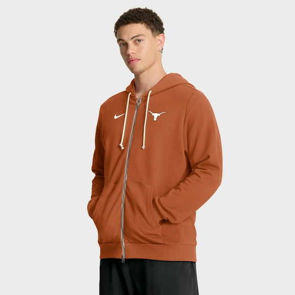 Men's Nike Burnt Orange Texas Longhorns 2025 Sideline Standard Issue Dri-FIT Full-Zip Hoodie