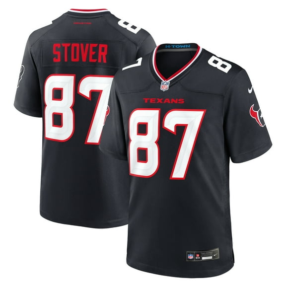 Men's Nike Cade Stover  Navy Houston Texans Game Jersey