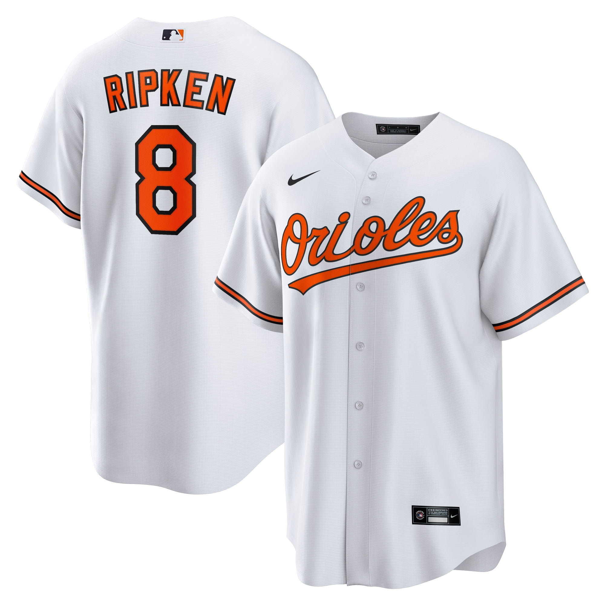 Men's Nike Cal Ripken Jr. White Baltimore Orioles Throwback Replica ...
