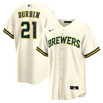 Men's Nike Caleb Durbin Cream Milwaukee Brewers Home Replica Jersey