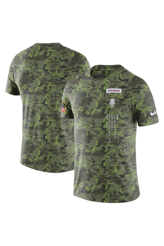 Men's Nike Camo Arkansas Razorbacks Military Dri-FIT T-Shirt