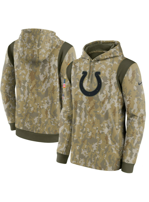 Men's Nike Camo Indianapolis Colts 2021 Salute To Service Therma Performance Pullover Hoodie