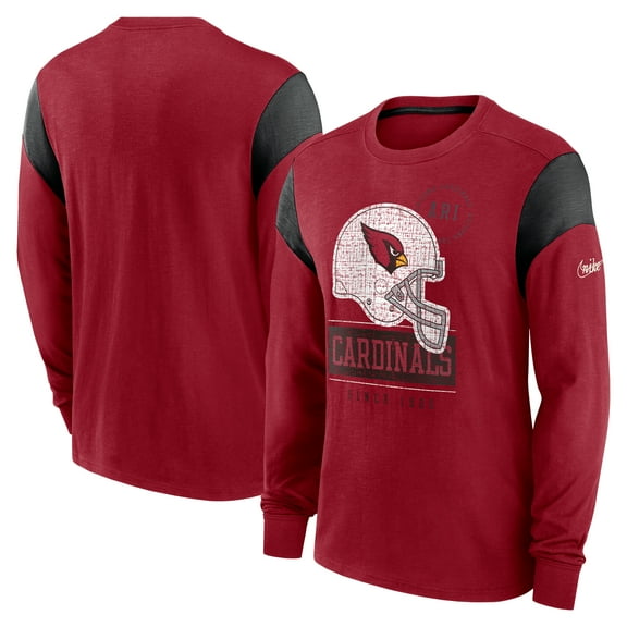 Men's Nike Cardinal Arizona Cardinals Rewind Playback Helmet Long Sleeve T-Shirt