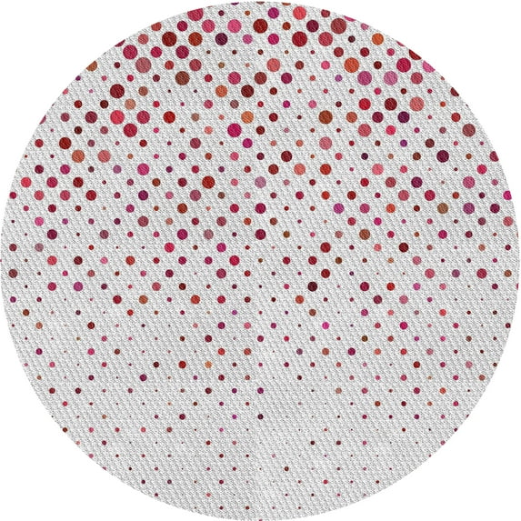 Ahgly Company Machine Washable Indoor Round Transitional White Smoke Area Rugs, 9' Round
