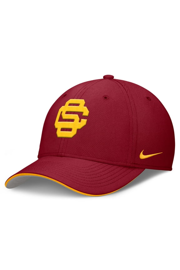 Men's Nike Cardinal USC Trojans 2026 Dugout Coaches Dri-FIT Rise Swoosh Flex Hat