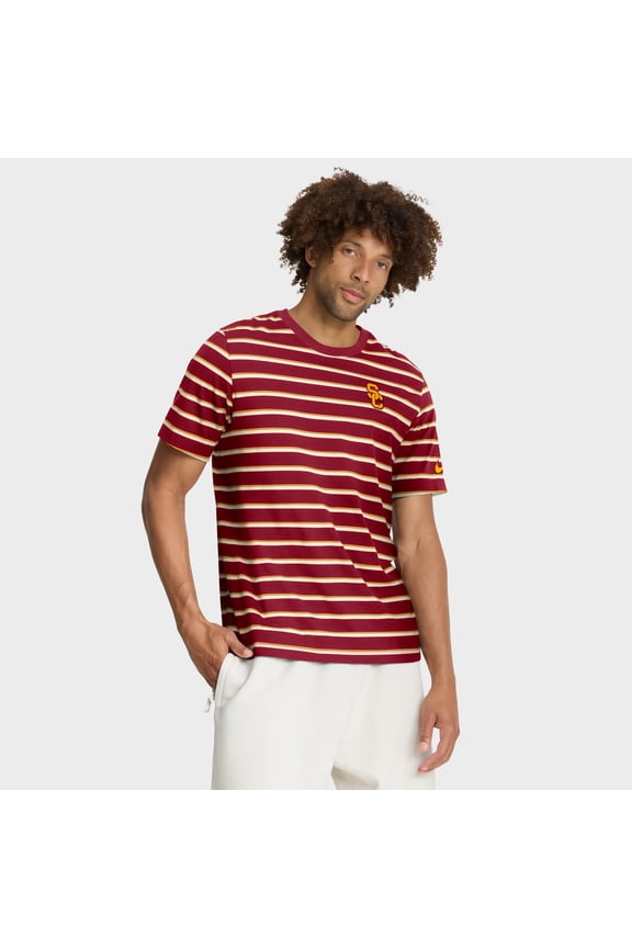 Men's Nike Cardinal USC Trojans Athletic Prep Legacy Summit Stripe T-Shirt