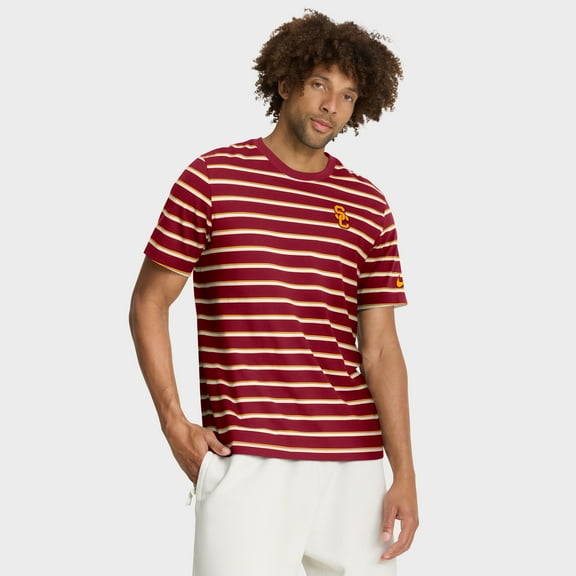 Men's Nike Cardinal USC Trojans Athletic Prep Legacy Summit Stripe T-Shirt