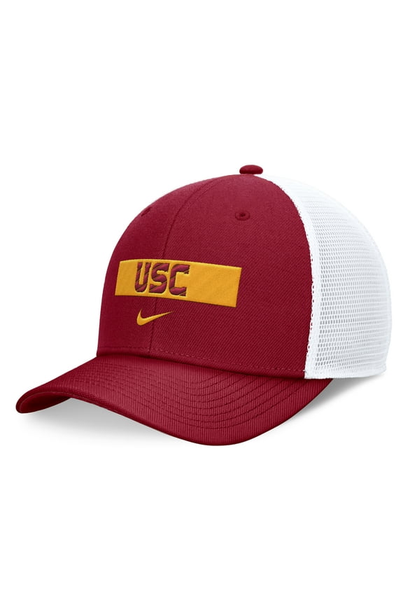 Men's Nike Cardinal/White USC Trojans 2024 Sideline Trucker Adjustable Hat