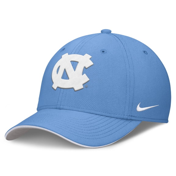 Men's Nike Light Blue North Carolina Tar Heels 2026 Dugout Coaches Dri-FIT Rise Swoosh Flex Hat