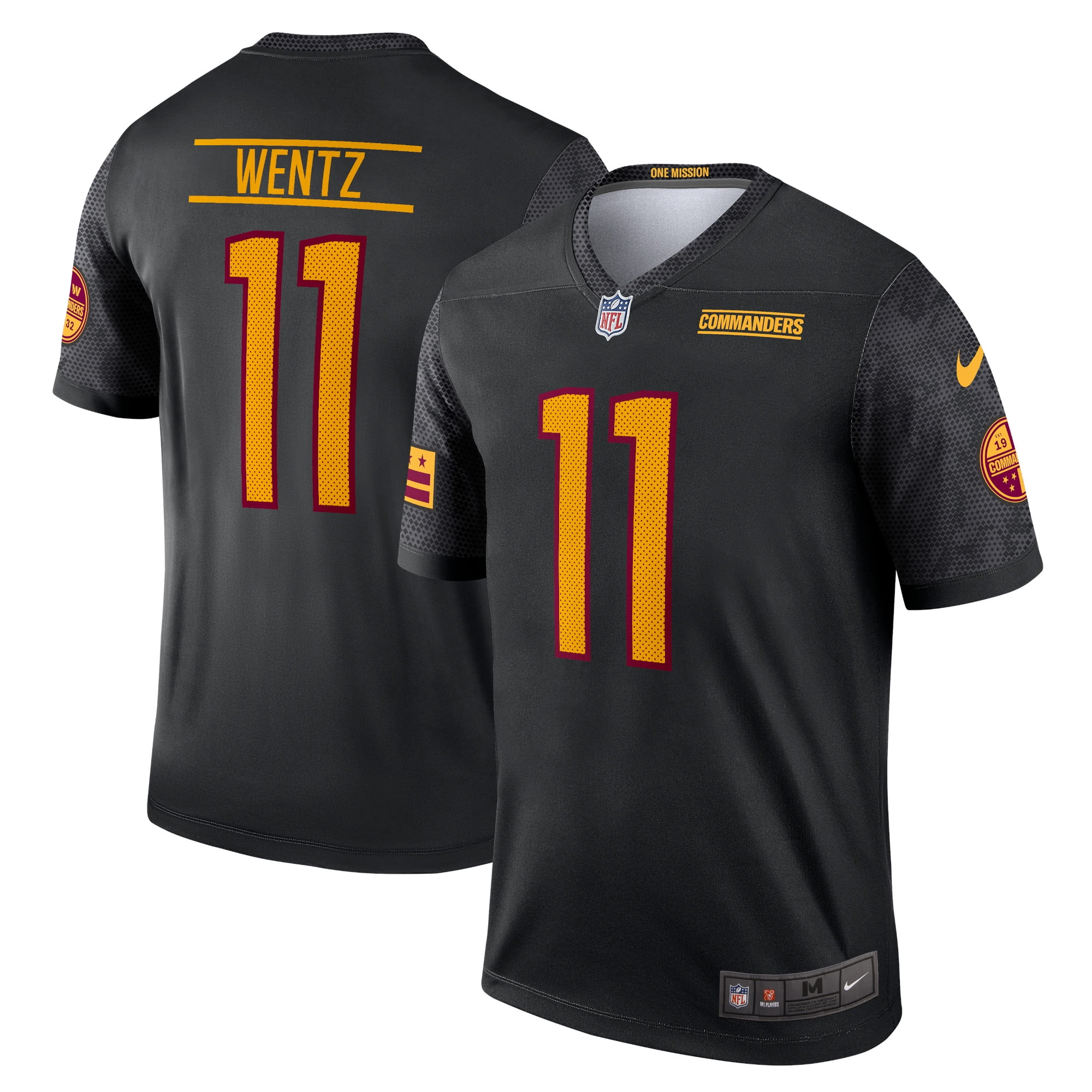 Men s Nike Carson Wentz Black Washington Commanders Alternate Legend Jersey