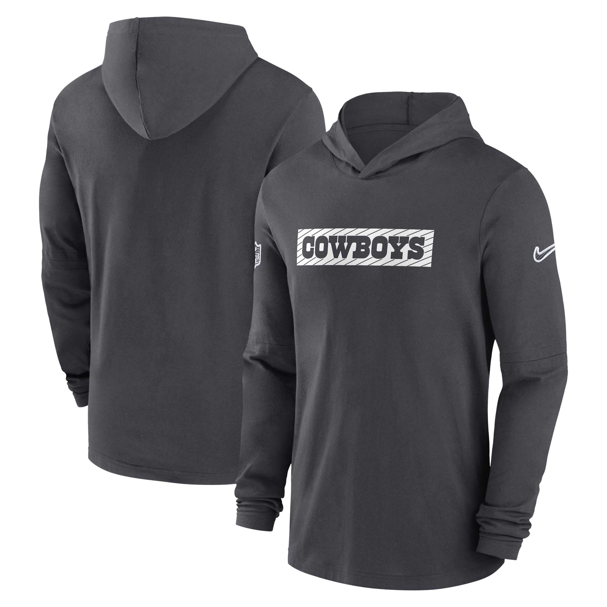 Men s Nike Charcoal Dallas Cowboys 2024 25 Sideline Performance Long Sleeve Hoodie T Shirt Walmart
