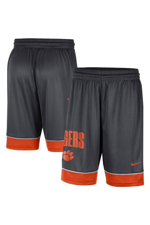 Men's Nike Charcoal/Orange Clemson Tigers Fast Break Performance Shorts