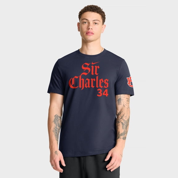 Men's Nike Charles Barkley Navy Auburn Tigers Sir Charles Name & Number T-Shirt