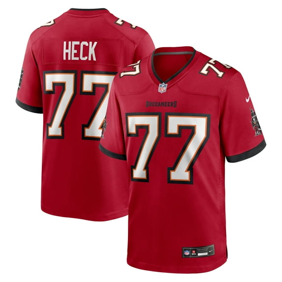 Men's Nike Charlie Heck Red Tampa Bay Buccaneers Team Game Jersey