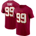 thumbnail image 1 of Men's Nike Chase Young Burgundy Washington Football Team Name & Number T-Shirt, 1 of 3