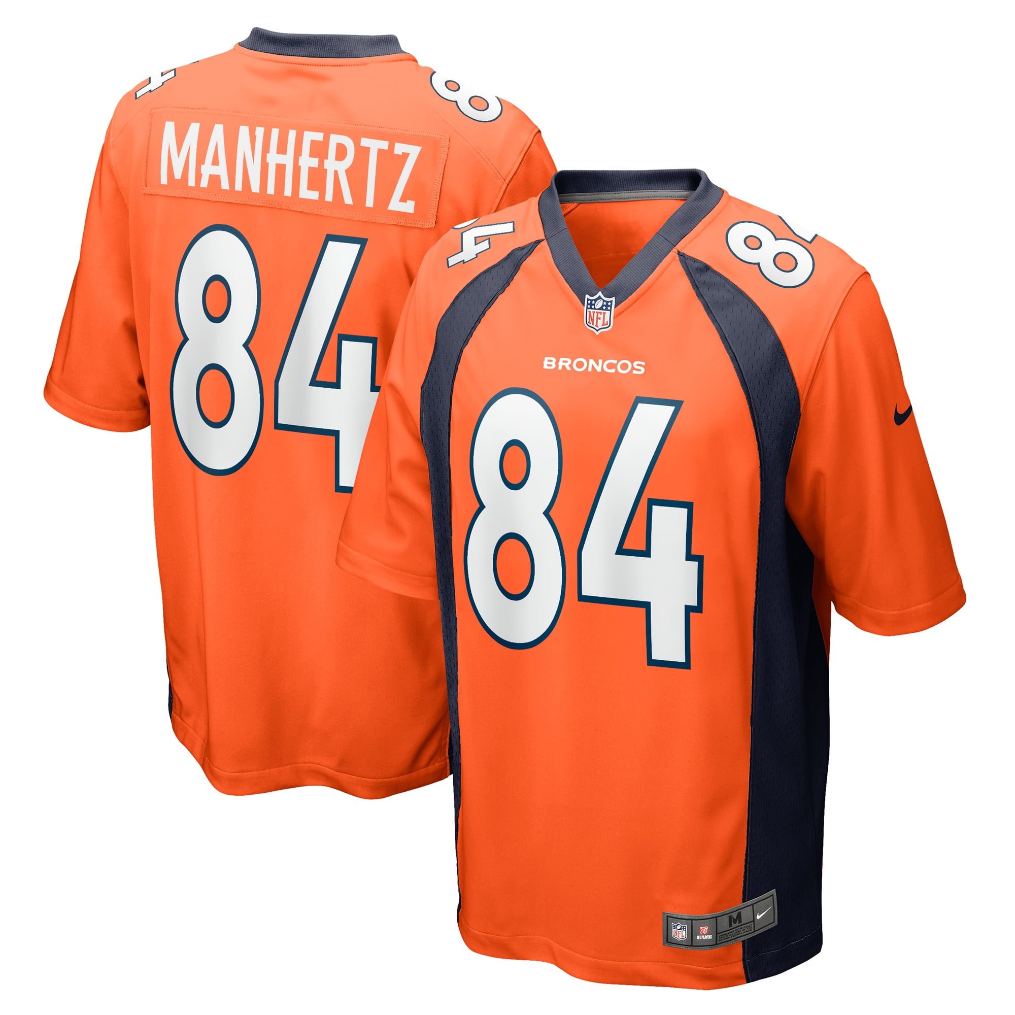 Men s Nike Chris Manhertz Orange Denver Broncos Game Player Jersey