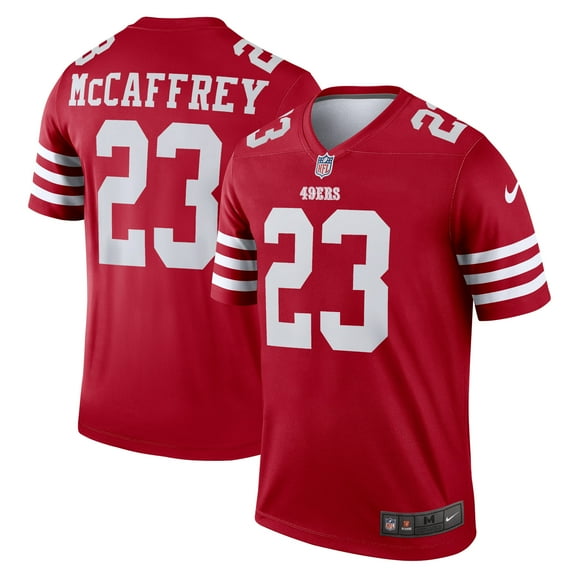 Men's Nike Christian McCaffrey Scarlet San Francisco 49ers Legend Player Performance Top