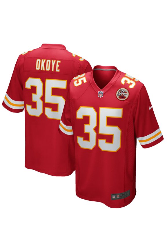 Men's Nike Christian Okoye Red Kansas City Chiefs Game Retired Player Jersey