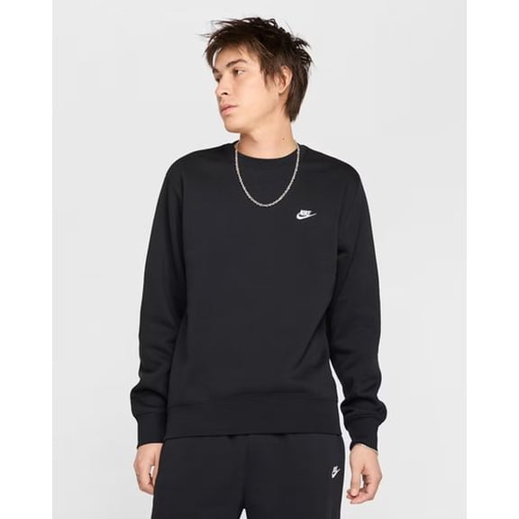 Men's Nike Club Fleece Crew - 'Black/White' - XS