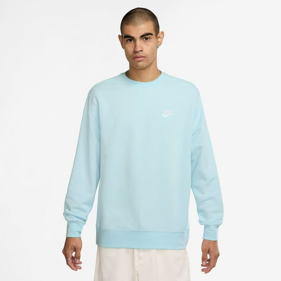 Men's Nike Club Fleece Crew Color: Glacier Size: M