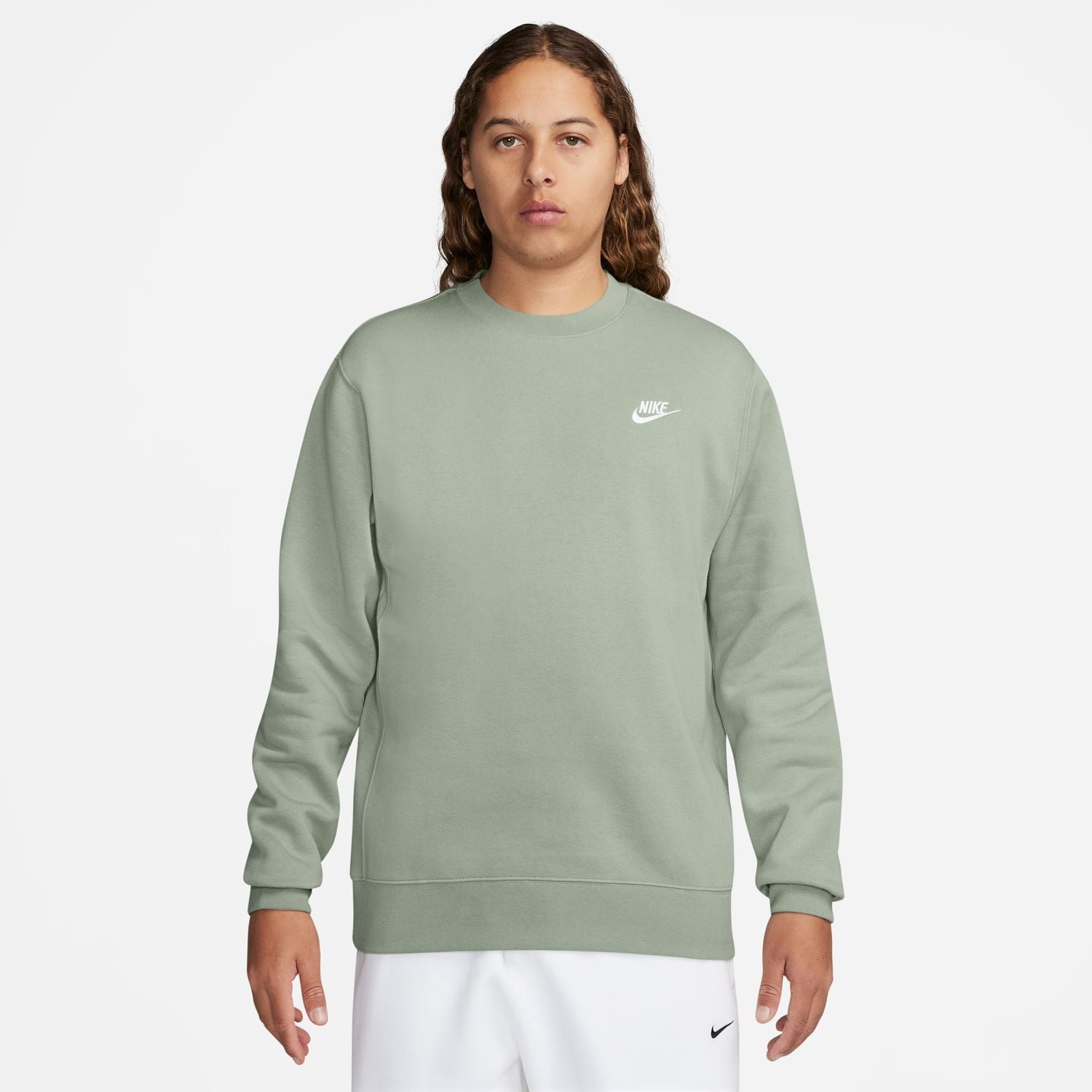 Men's nike club fleece crew sales