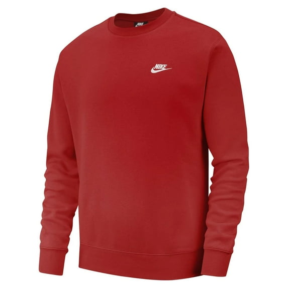 Nike Men Regular fit Long Sleeve Crewneck Sweatshirt XXL Red Solid