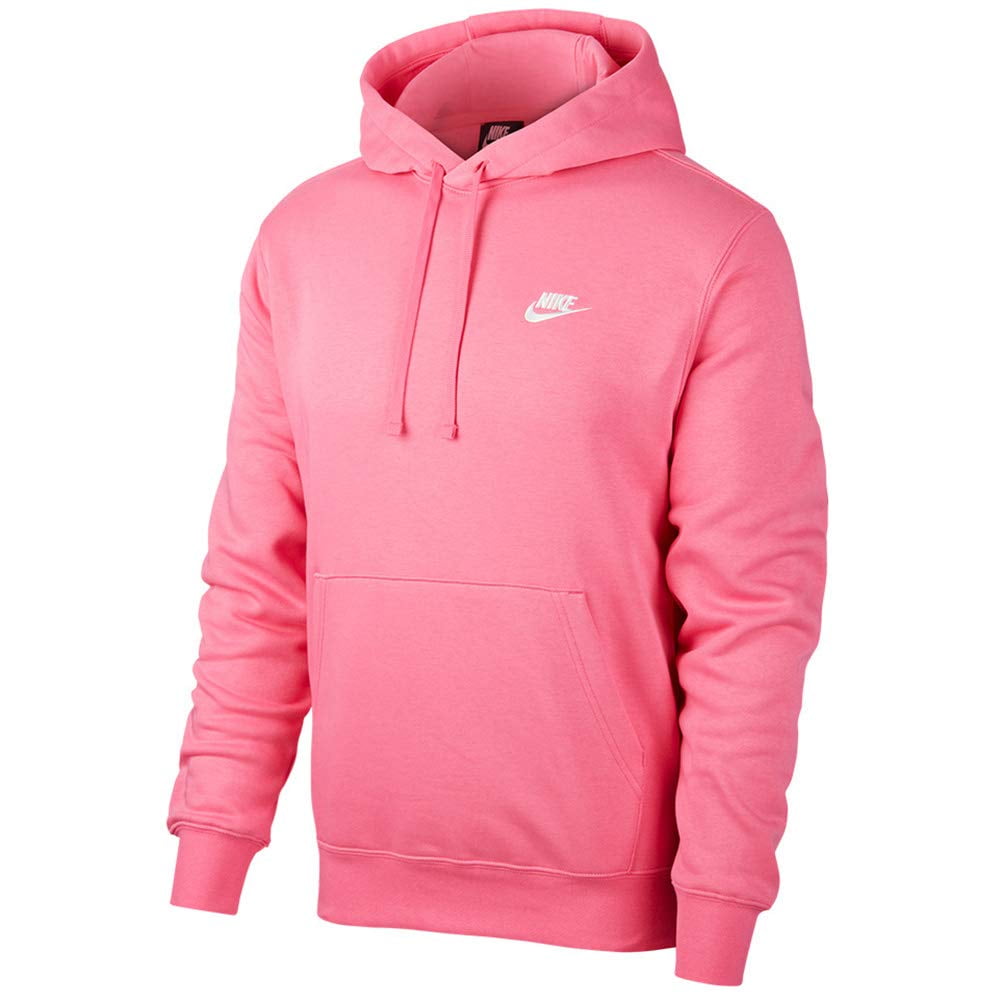 Men's Nike Club Fleece Pullover Hoodie (Pinksicle White, MD) - Walmart.com