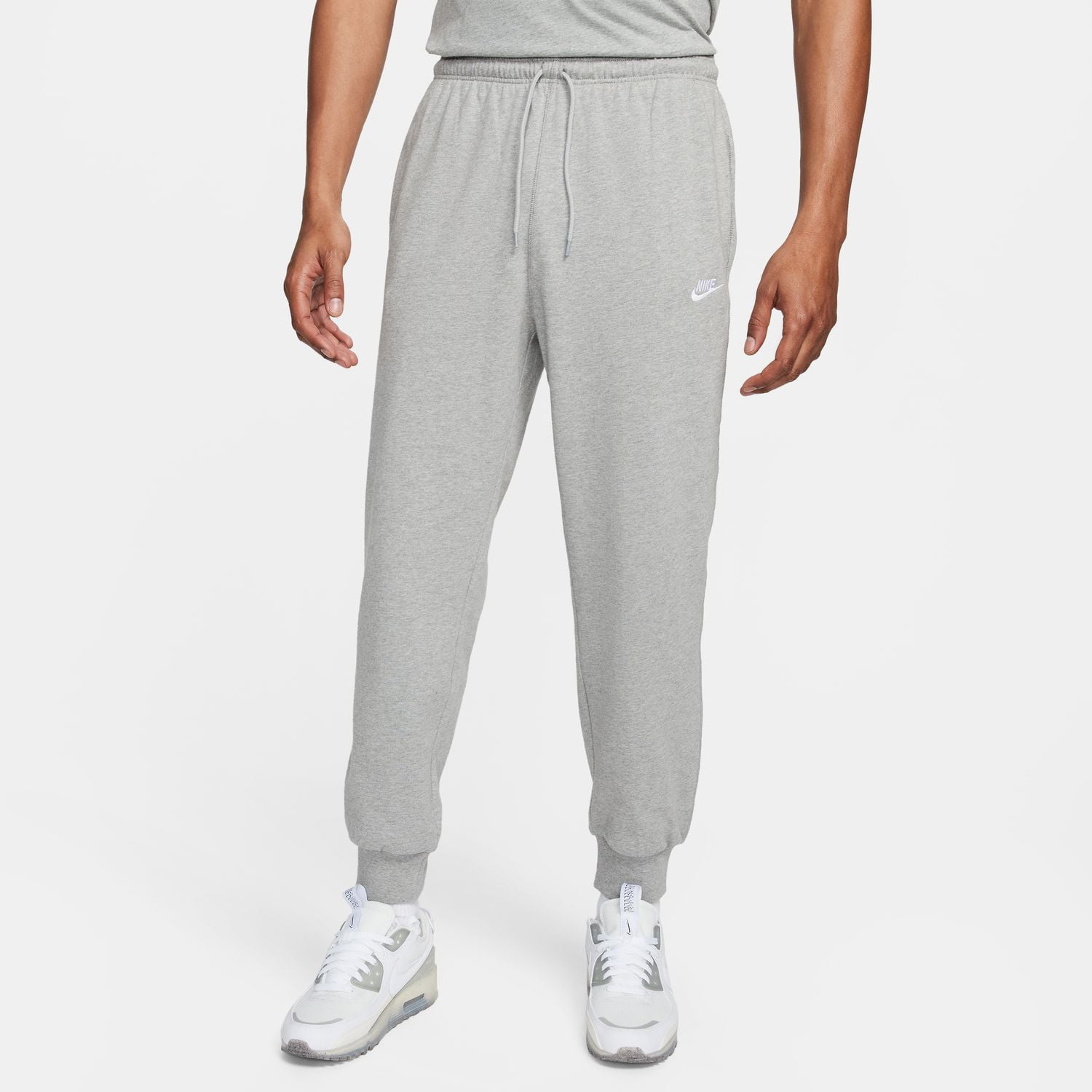 ★★Nike★★ Club Knit Jogger M Dark Grey Heather White FQ43 Men's Nike Club Knit Joggers Color: Dark Gray Heather Size