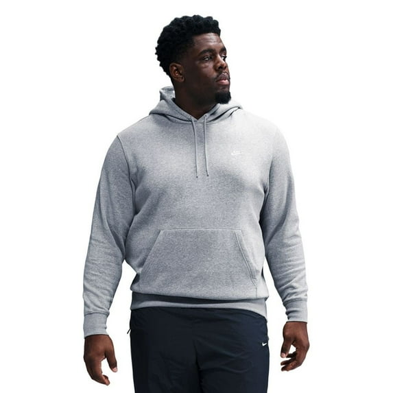Big & Tall Nike Club Pull-Over Fleece Hoodie Color: Dark Grey Heather Size: M TALL