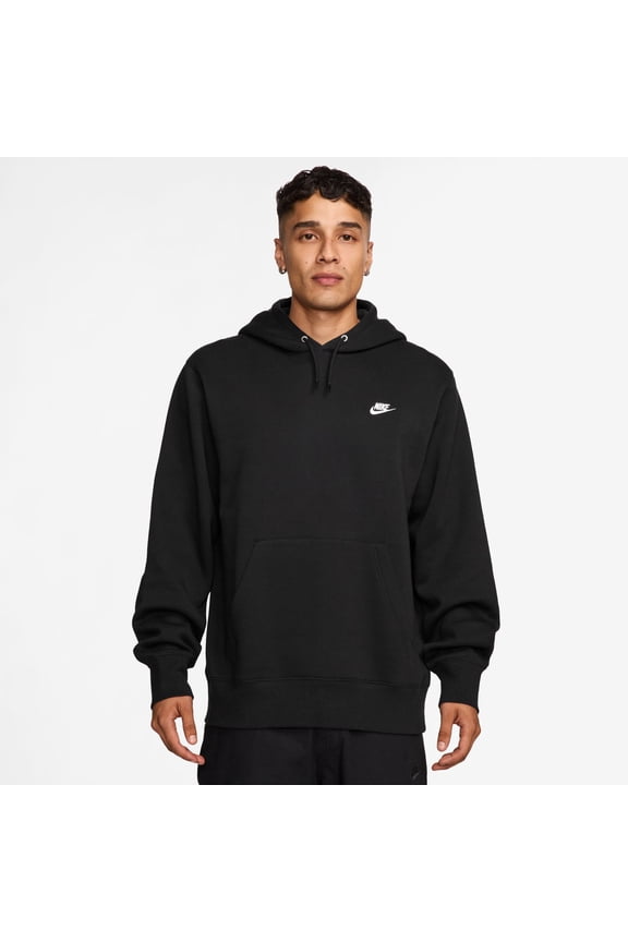 Men's Nike Club Pull-Over Fleece Hoodie Color: Black Size: S