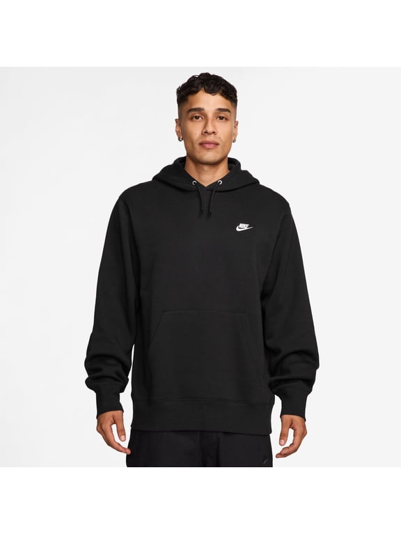 Men's Nike Club Pull-Over Fleece Hoodie Color: Black Size: S