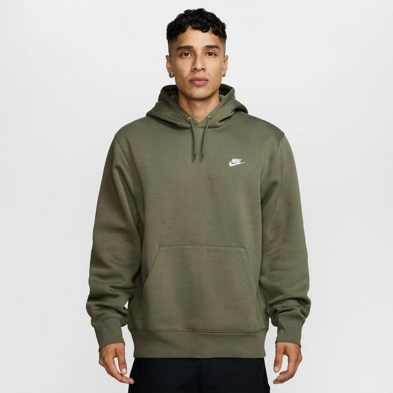 Big & Tall Nike Club Pull-Over Fleece Hoodie Color: Medium Olive Size: 3XL TALL