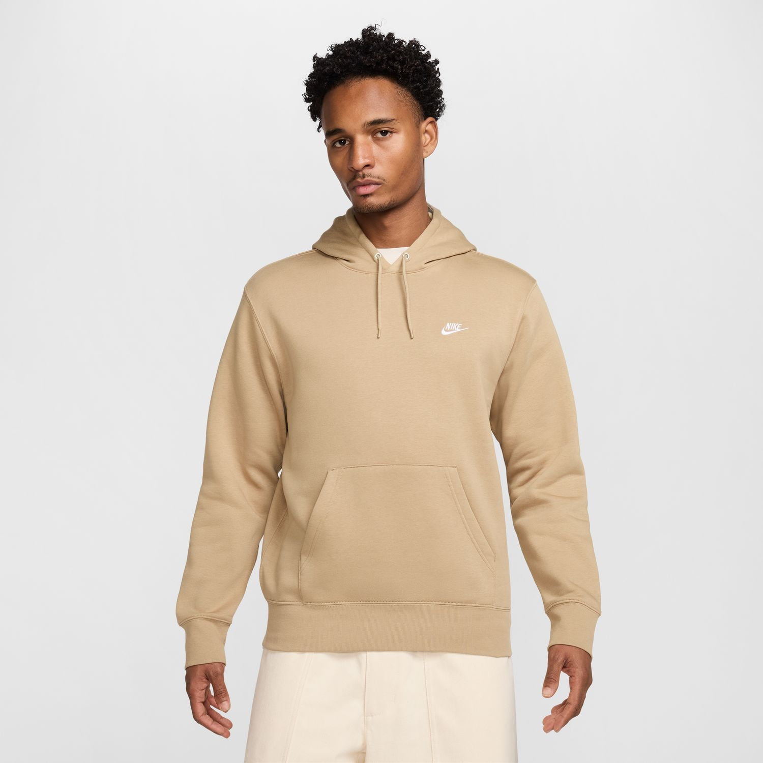 Men's Nike Club Pull-Over Fleece Hoodie Color: Parachute Beige
