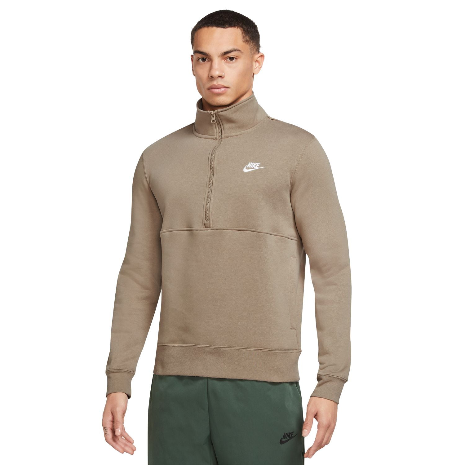 khaki nike half zip