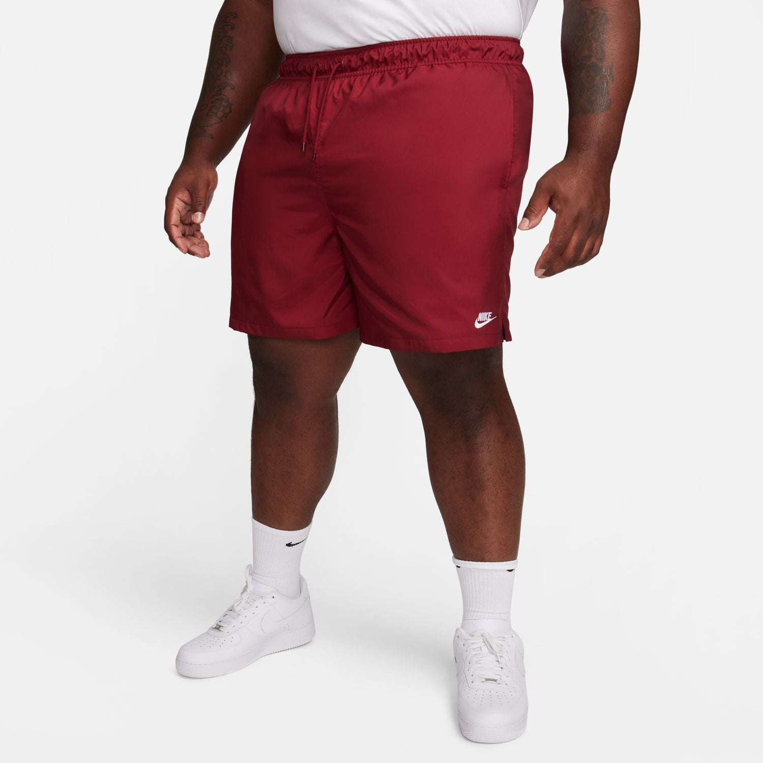 red nike shorts woven