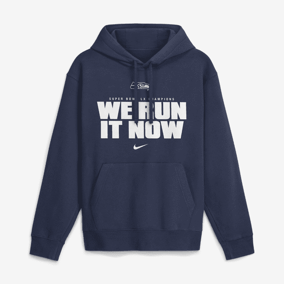 Men's Nike College Navy Seattle Seahawks Super Bowl LX Champions Club Fleece Hoodie