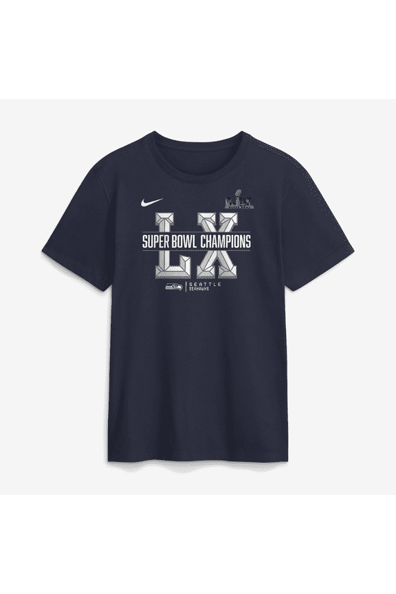 Men's Nike College Navy Seattle Seahawks Super Bowl LX Champions Sacrifice T-Shirt