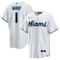 Men's Nike Connor Norby White Miami Marlins Home Replica Jersey