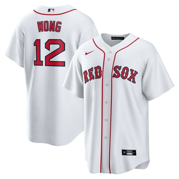 Men's Nike Connor Wong White Boston Red Sox Home Replica Jersey