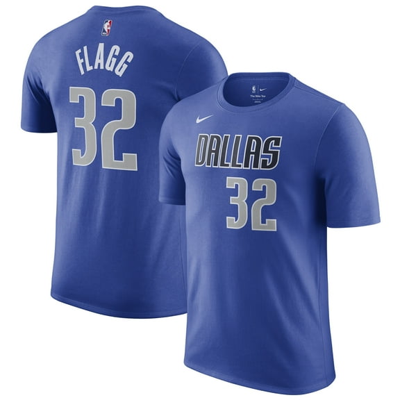 Men's Nike Cooper Flagg Blue Dallas Mavericks 2025 NBA Draft Icon Name & Number T-Shirt