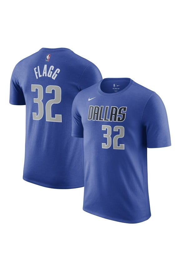 Men's Nike Cooper Flagg Blue Dallas Mavericks 2025 NBA Draft Icon Name & Number T-Shirt