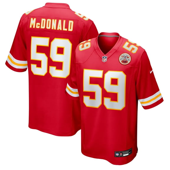 Men's Nike Cooper McDonald  Red Kansas City Chiefs Team Game Jersey