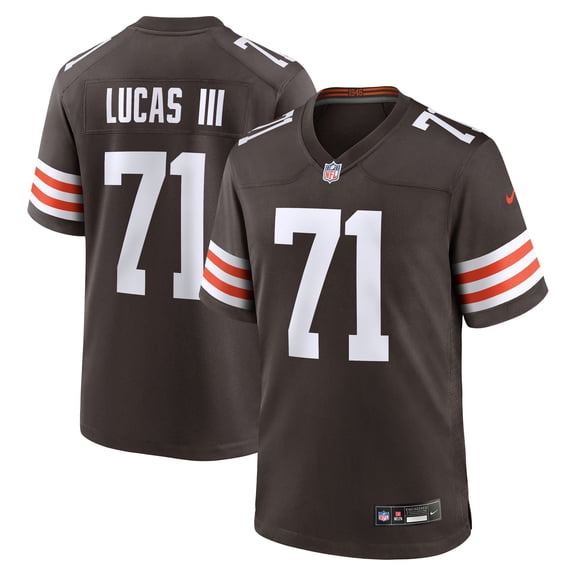 Men's Nike Cornelius Lucas  Brown Cleveland Browns Team Game Jersey
