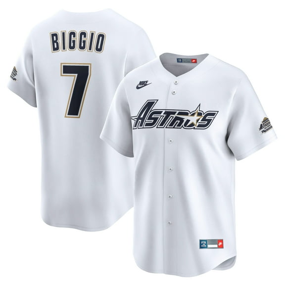 Men's Nike Craig Biggio White Houston Astros Throwback Cooperstown Collection Limited Jersey