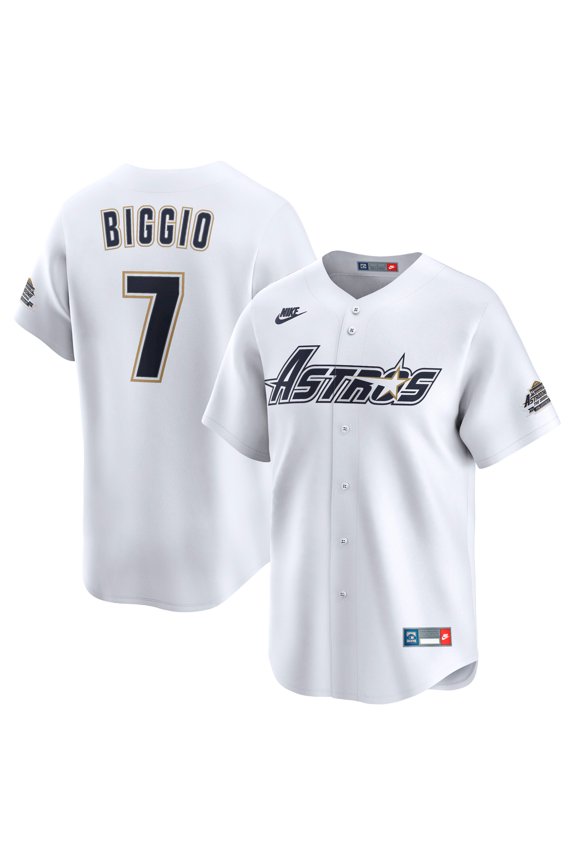 Men's Nike Craig Biggio White Houston Astros Throwback Cooperstown Collection Limited Jersey