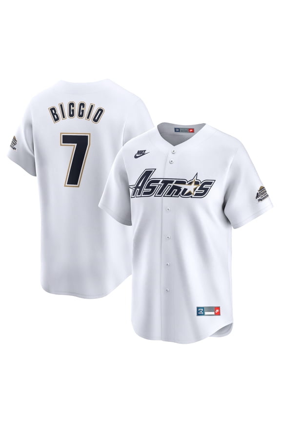 Men's Nike Craig Biggio White Houston Astros Throwback Cooperstown Collection Limited Jersey