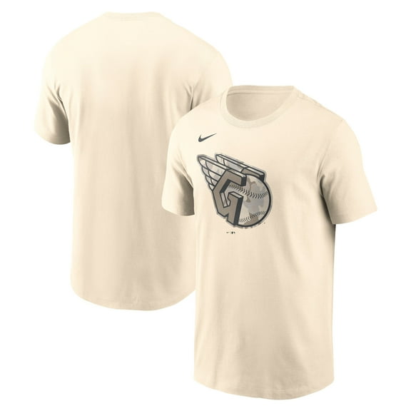 Men's Nike Cream Cleveland Guardians Camo Logo T-Shirt