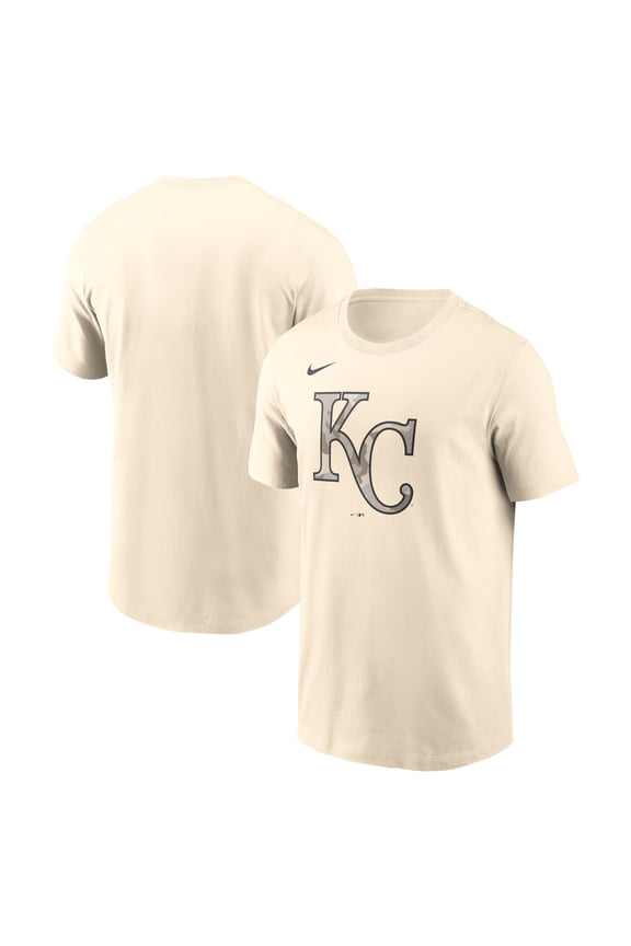 Men's Nike Cream Kansas City Royals Camo Logo T-Shirt