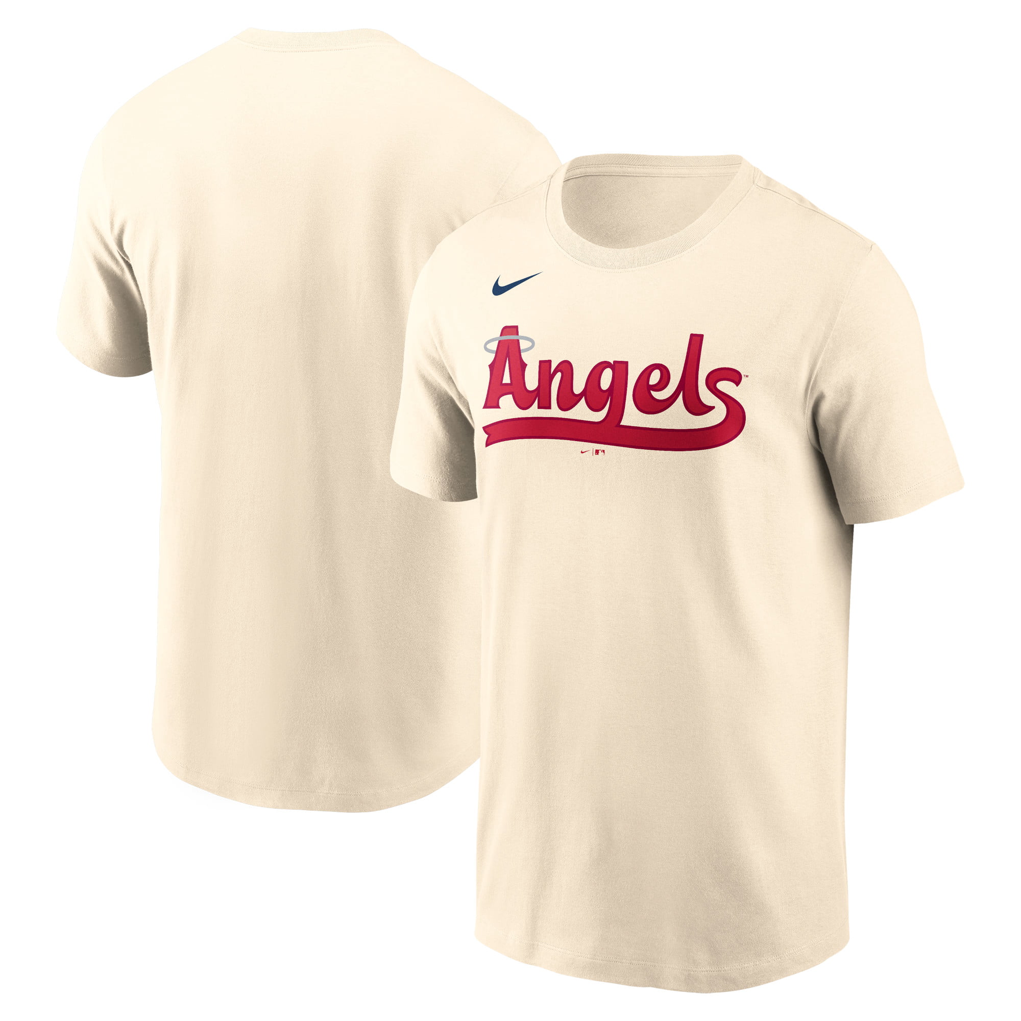 Men's Nike Cream Los Angeles Angels City Connect Wordmark T-Shirt